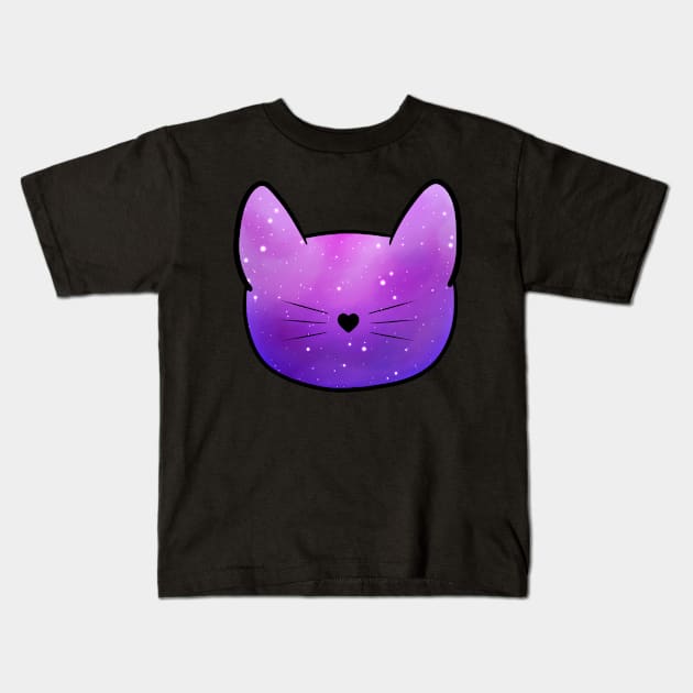 Kitty Galaxy Kids T-Shirt by Saramation